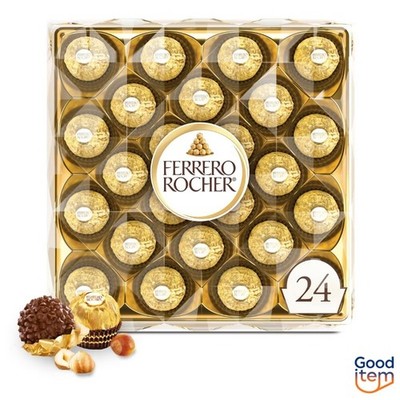 Ferrero Rocher Candy Fine Hazelnut Chocolates 24ct