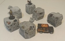 Miniature Terrain-2" tall 2"  2" CONCRETE RUINS for Wargaming   Free Shipping 