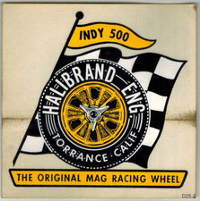 Halibrand Eng. Indy 500 Mag Racing Wheels Vtg 60s Contingency Racing Decal Nos