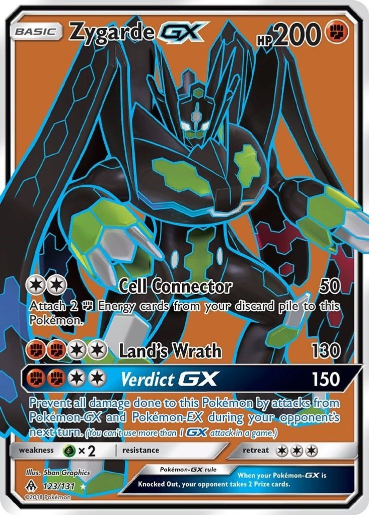 Zygarde GX - 123/131 - Pokemon Forbidden Light Sun Moon Full Art Rare Card NM
