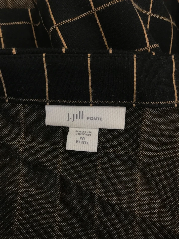 J.Jill Women’s Black Long Button Sleeve Ponte Shirt - M Petite - Image 3 of 4