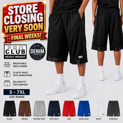 Pro Club Mens Heavyweight Mesh Basketball Shorts Activewear Gym Size S-7XL