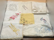 Lot of 8 vintage embroidered initial hanky handkerchiefs