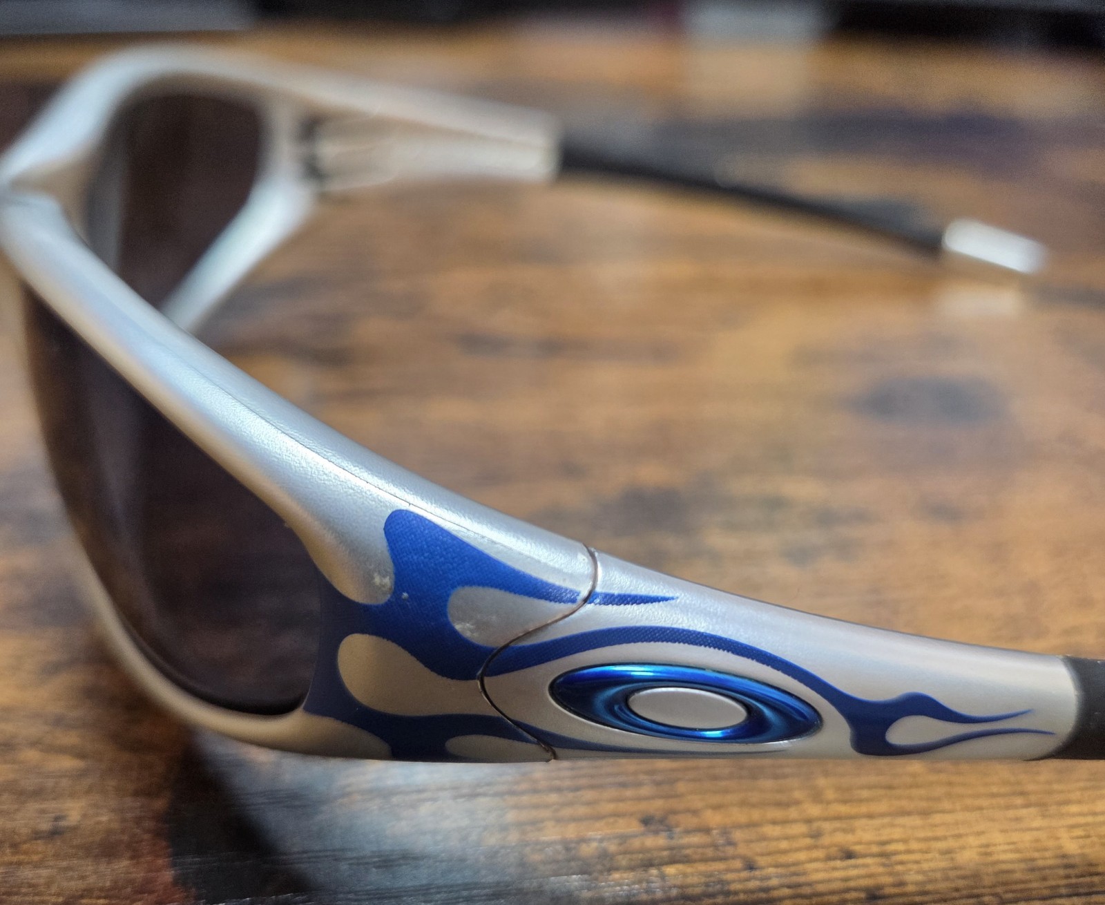 Oakley Straight Jacket FMJ Blue Flames Rare Ice Iridium Sunglasses image 3