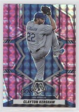2022 Panini Mosaic Pink Camo Mosaic Prizm Clayton Kershaw #136 0m0g