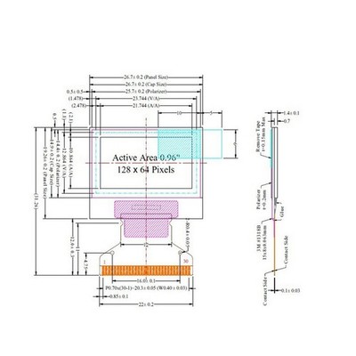 Für OLED Display 0 96 Zoll 128 x 64 LCD Panel für Matrix für DIY Elektronik
