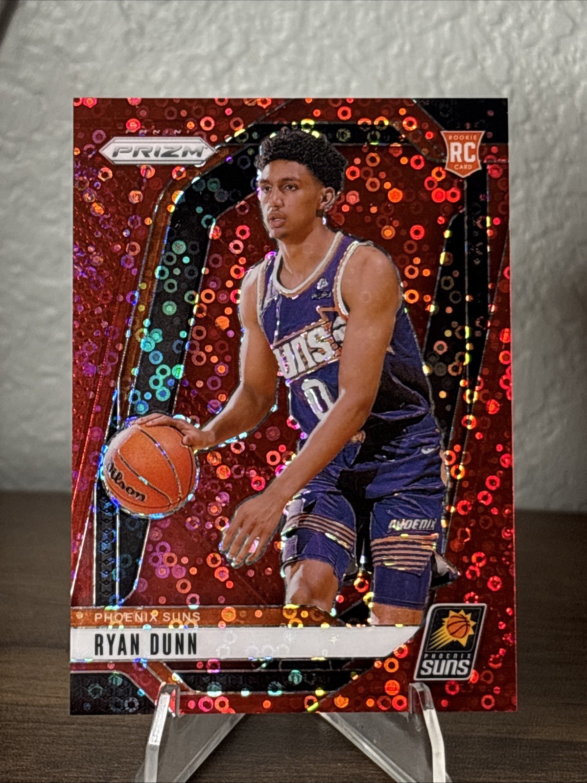 2024-25 Panini Prizm Ryan Dunn Rookie RC Fast Break Red Disco /100 #258