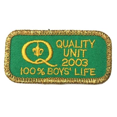 Quality Unit 2003 100 Percent Boys Life Patch BSA