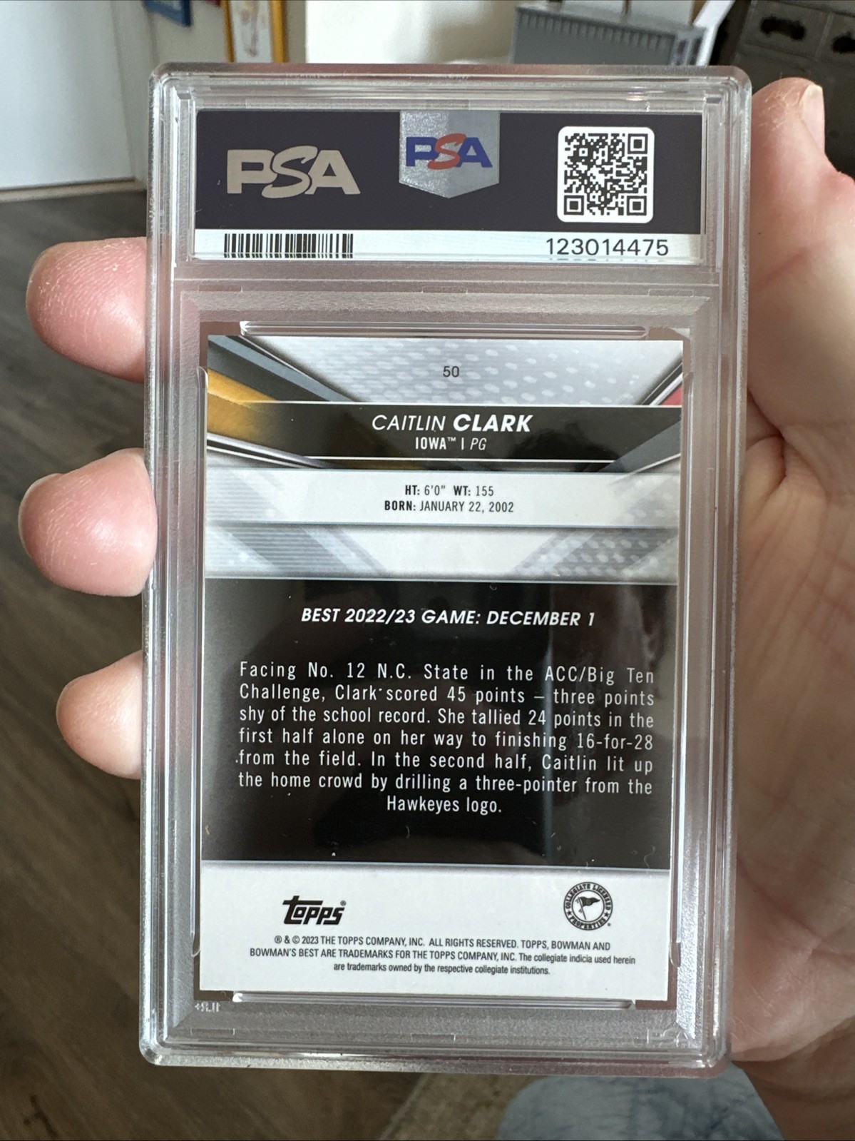 2022 BOWMAN UNIV BEST CAITLIN CLARK PSA 10 view 5