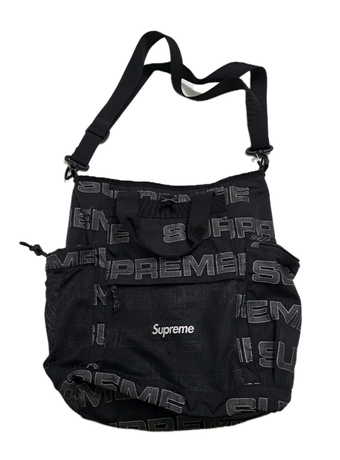 Sac messager Supreme Sling noir Cordura all over logo fourre tout vintage 