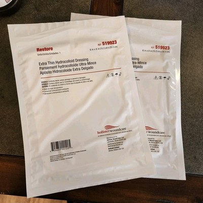 Hollister Restore Extra Thin Hydrocolloid Dressing 6'' x 8''. 519923