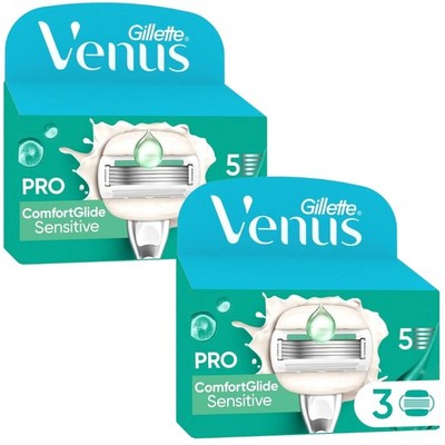 Gillette Venus ComfortGlide Sensitive Razor Blades - 6 Piece Bundle (2 packs of