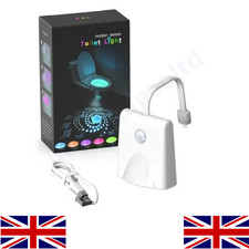 Rechargeable Toilet Bowl Night Light 16 Color LED USB-C PIR Sensor Bathroom Lamp