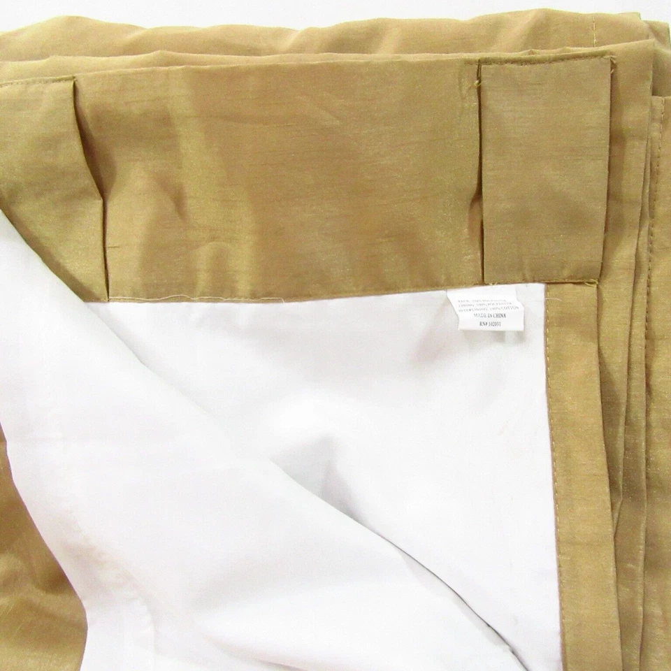 Juego de paneles de cortinas interlineadas Regal Home esmeralda crepé dorado 2 piezas 108x95 Foto 3 de 4