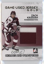 2009-10 ITG Heroes and Prospects Game-Used Jersey Silver Zack Kassian #M-24 1c0s