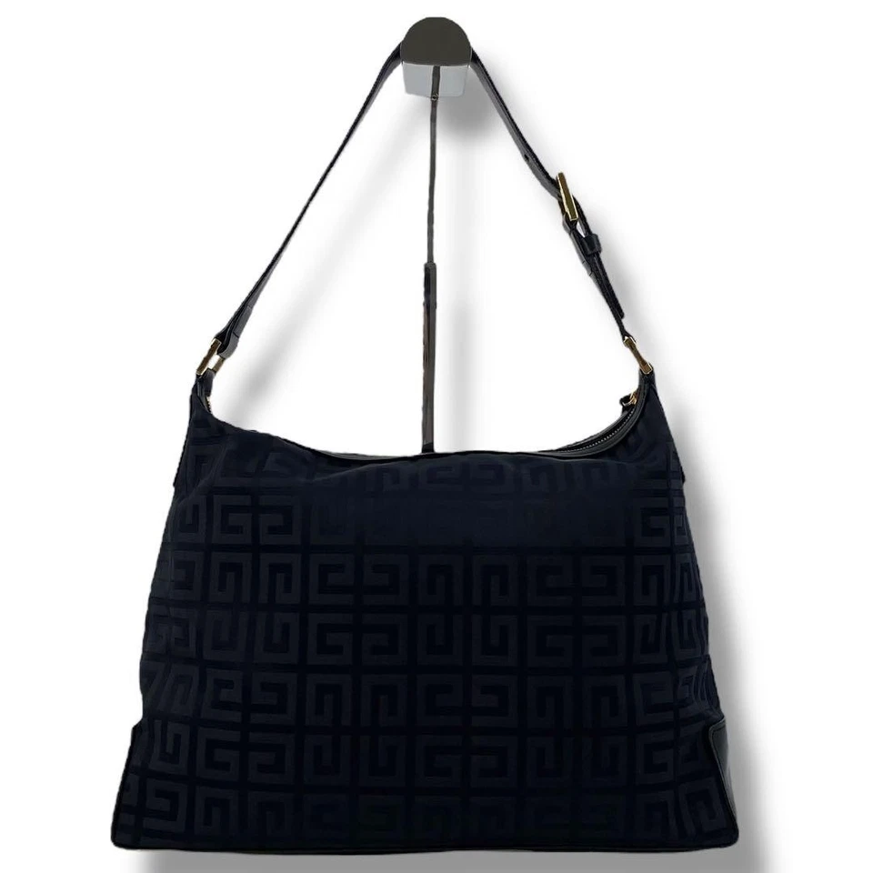 Givenchy Nylon & Leather Shoulder Bag Black 4G Logo Vintage Women's Purse - Image 4 of 4