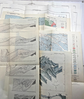 Historic Mining and Geologic Maps from 1954 Lot of 12 Maps -Makes Great Wall Art