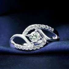 Carlelle Size 6.5 925 Sterling Silver Lab Created Cubic Zirconia Ring Gift Boxed