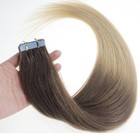 Tape In Remy Human Hair Extensions Invisible Seamless Skin Weft Ombre 6/20 24in — photo 2