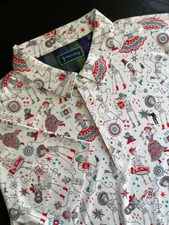 NWOT WILLIAM MURRAY Skelly Shack Golf Polo Stretch Shirt Men's XL Multicolor
