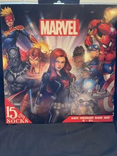 Marvel 15 Days of Kids Socks Shoe Sz 9-12 1/2