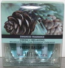 BATH  BODY WORKS WALLFLOWERS PLUG IN REFILLS BULBS 2 PACK SEALED FRESH BALSAM 