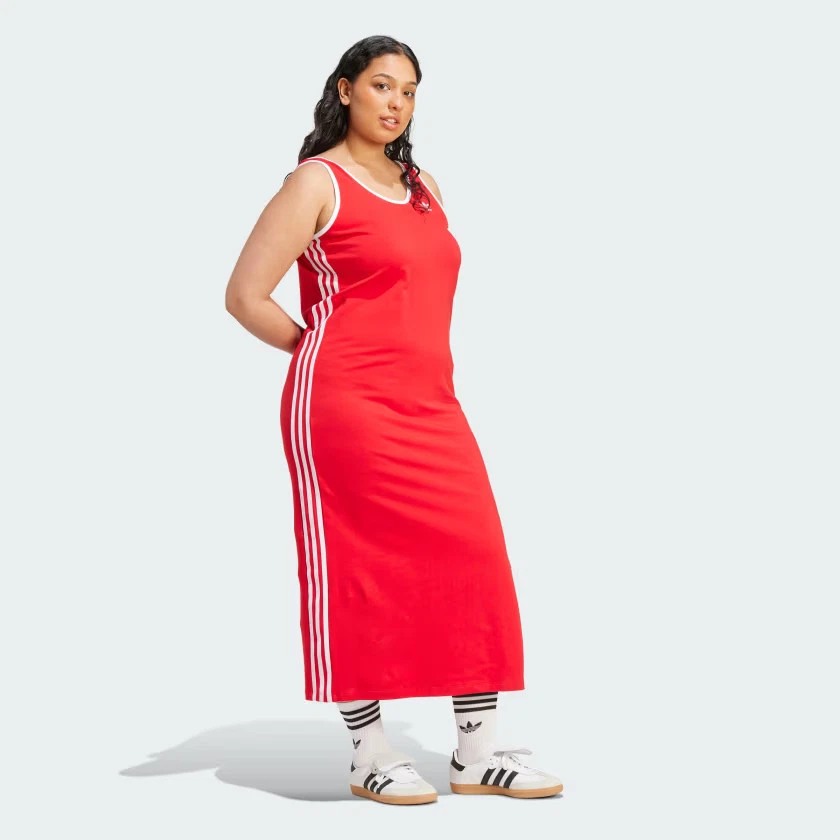 adidas women Adicolor 3-Stripes Tank Dress Maxi (Plus Size) - Image 3 of 4