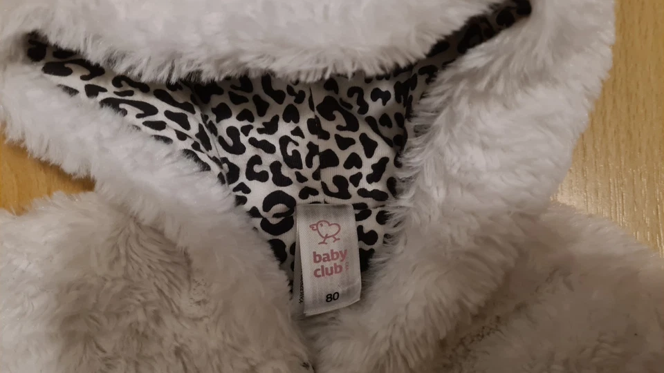 Baby Mädchen Jacke Plüsch in weiß Gr.80 - Bild 4 von 4