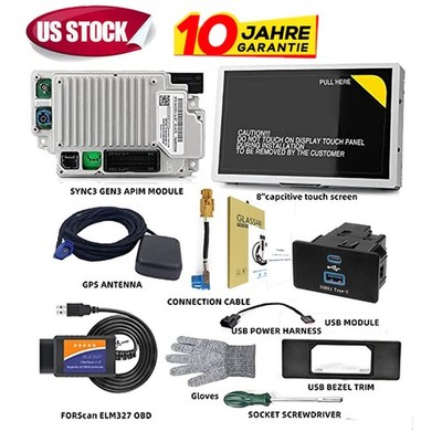 Factory SYNC 2 to SYNC 3 3.4 Upgrade Carplay Fit For Ford Sync3 GPS US Escape HD