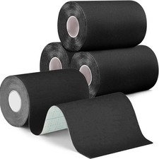 4Rolls Uncut Kinesiology Tape Black 4in x 5.5yd Athletic Tape for Muscle Support 1.28 per gallon