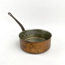 Vintage Fabrication Francaise HEAVY Copper Saucepan Pot 2 Qt.