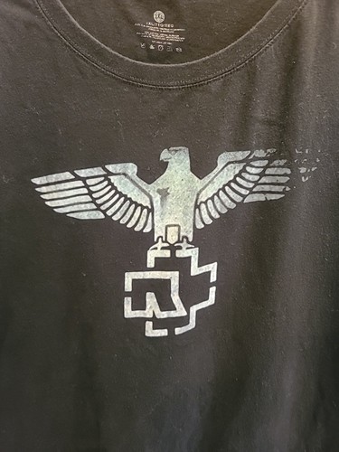 Vintage Y2K Rammstein Deutschland Eagle Logo Heavy Metal Band Tee T-Shirt 2XL - 第 3/13 張圖片