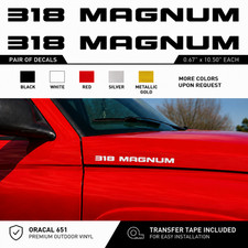 318 Magnum Hood Decals Pair Dodge Ram Dakota Durango Hemi Style Mopar 5.2 V8 318 Magnum Hood Decals Pair Dodge Ram Dakota Durango Hemi Style Mopar 5.2 V8