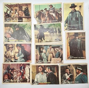 1958 Topps WALT DISNEY'S ZORRO -Lot of (10) Different - Poor Condition Set Fill