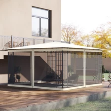 Universal Adjustable Replacement Mesh Netting for 13' x 13' Gazebo Black Solid