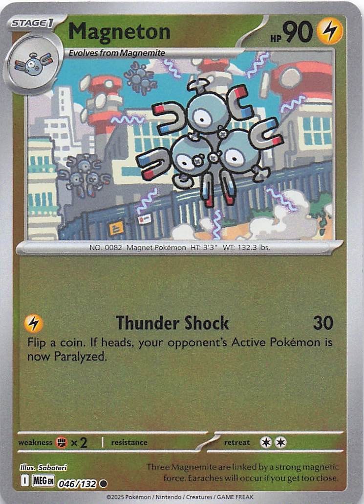 Magneton #046/132 NM Reverse Holo Common ME01: Mega Evolution