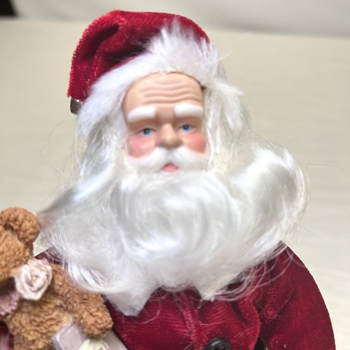 VTG Kurt Adler Santa Claus With Teddy Bear Ornament 8.5” Inch Santa’s World - Picture 3 of 18