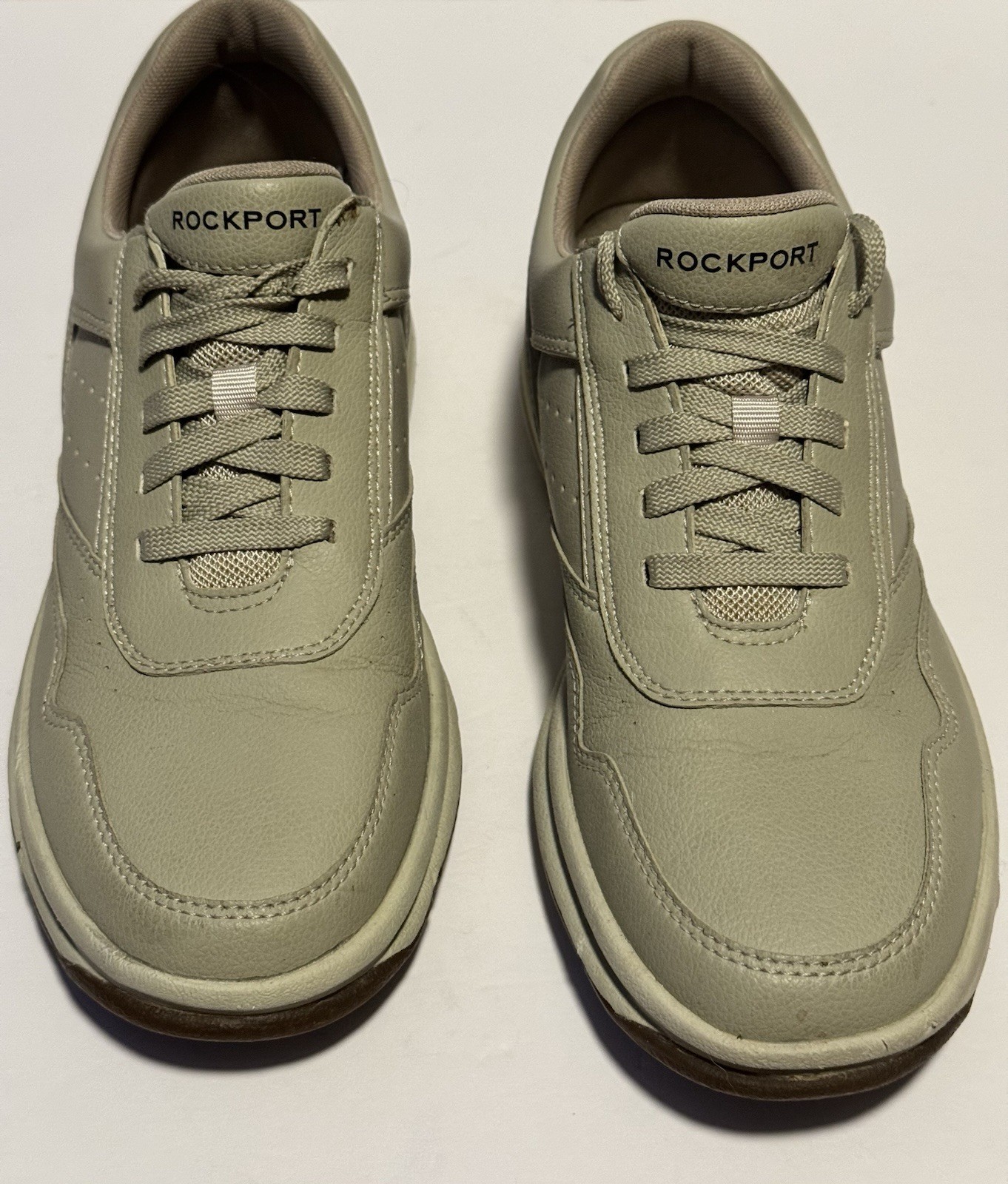 Rockport On Road Walking Shoes Mens 8 Women’s 9.5 Beige Leather Casual Comfort