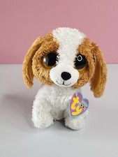 Ty Beanie Boos - COOKIE the Dog (6 Inch) Plush Tan White Black Used With Tag