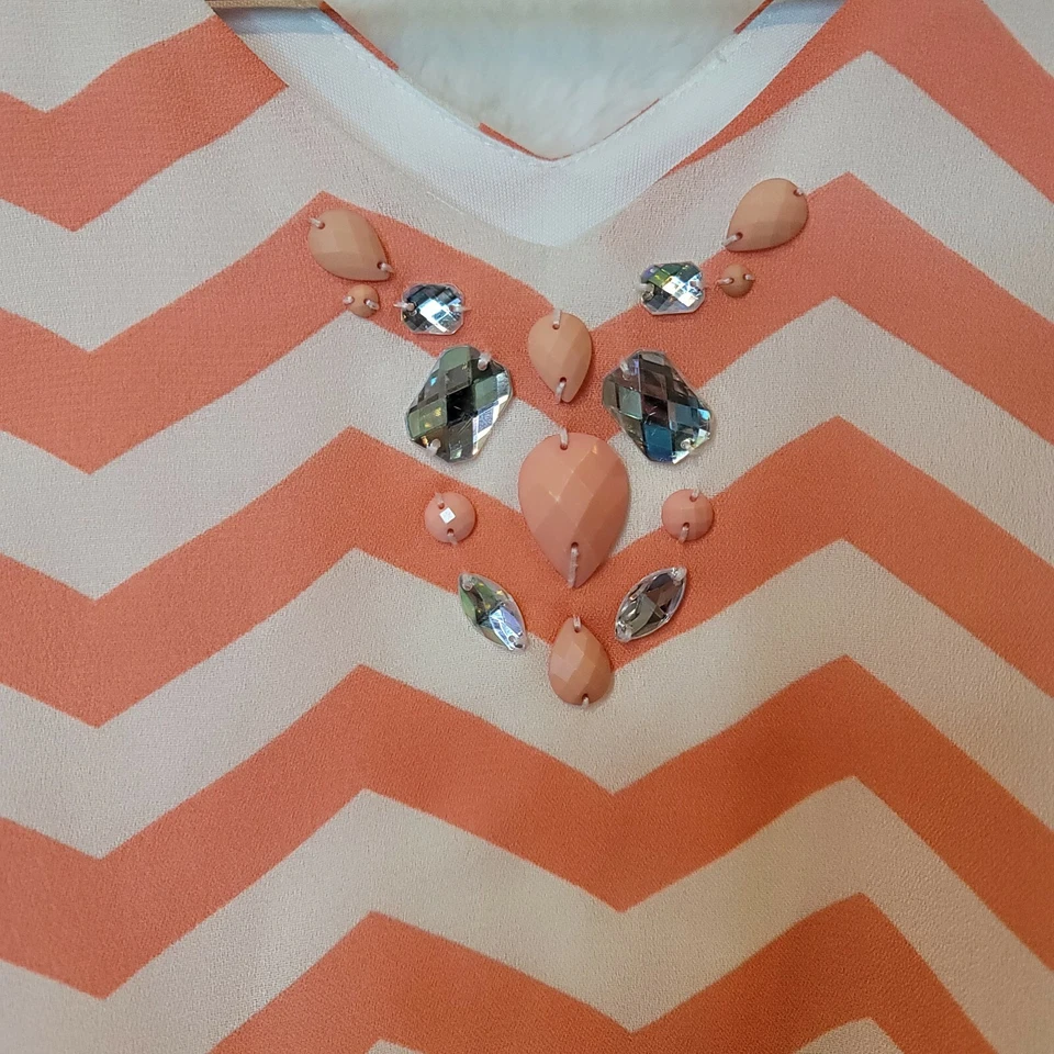 Speechless платье персиковый и белый шеврон девочек размер маленький раздельный рукав - Изображение 4 из 4