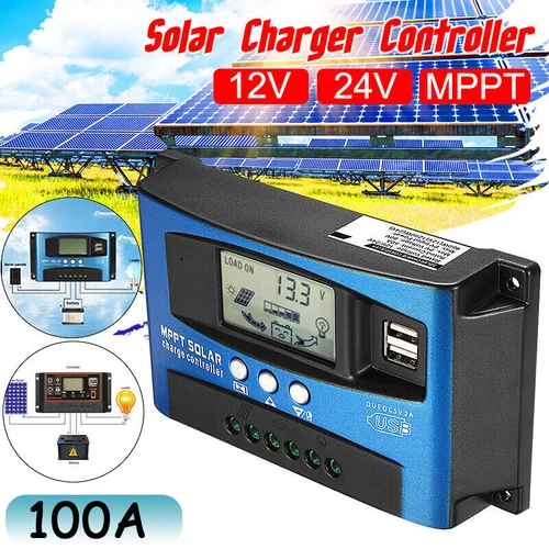 100A MPPT Solar Ladegerät Controller Panel Regler Daul USB Digital LCD 12V-24V 