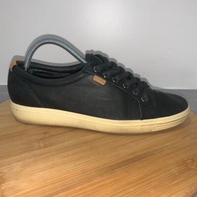Ecco Soft 7 Leather Street Women's Size US 9-9.5 EU 40 Sneakers Lace Up Black