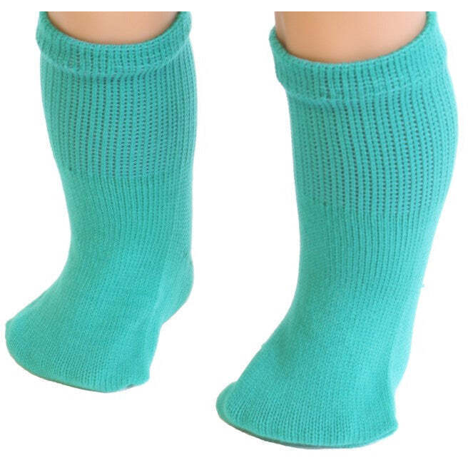 Teal Green 18 Inch Doll Socks for American Girl Doll Clothes-image