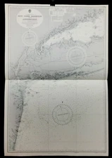 VINTAGE ADMIRALTY  CHART. No. 2755. NEW YORK HARBOUR & APPROACHES. 1954.