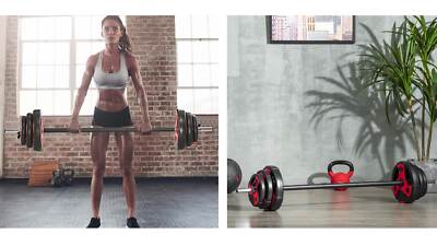 20kg Adjustable Barbell Set, Body Pump Bar and Weights Set for