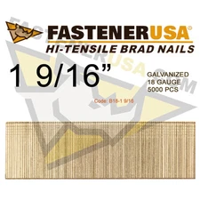 1 9/16" 18 Gauge Straight Brad Finish Nails 18 ga (5,000 ct)