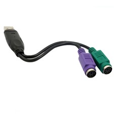 Dual PS/2 PS2 Female to USB Male Cable Adapter Converter For Keyboard Mouse TOP