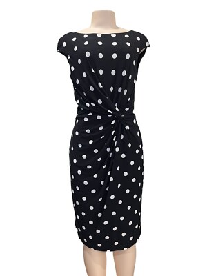 Lauren Ralph Lauren Polka Dot Dress Size 10 Form Fitting | eBay
