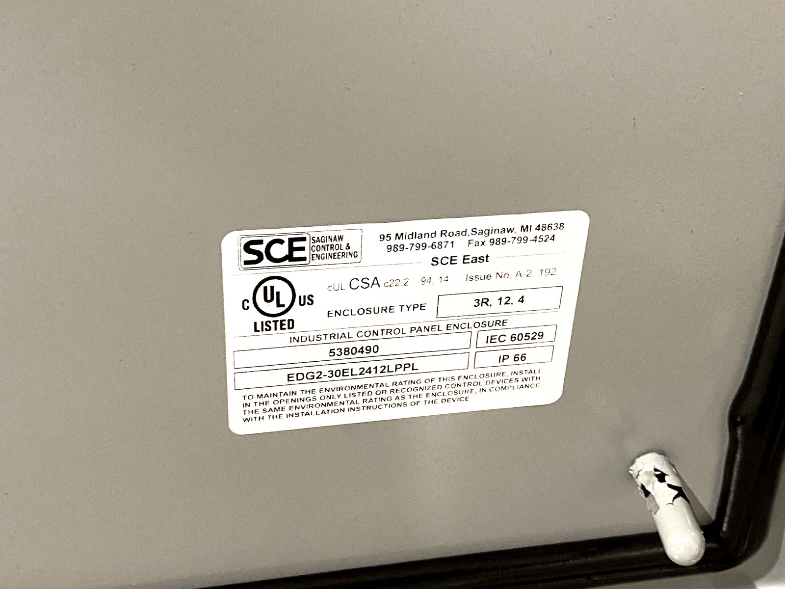 Saginaw Control EDG2-30EL2412LPPL Custom 2-Window Enclosure, 30" x 24" x 12"