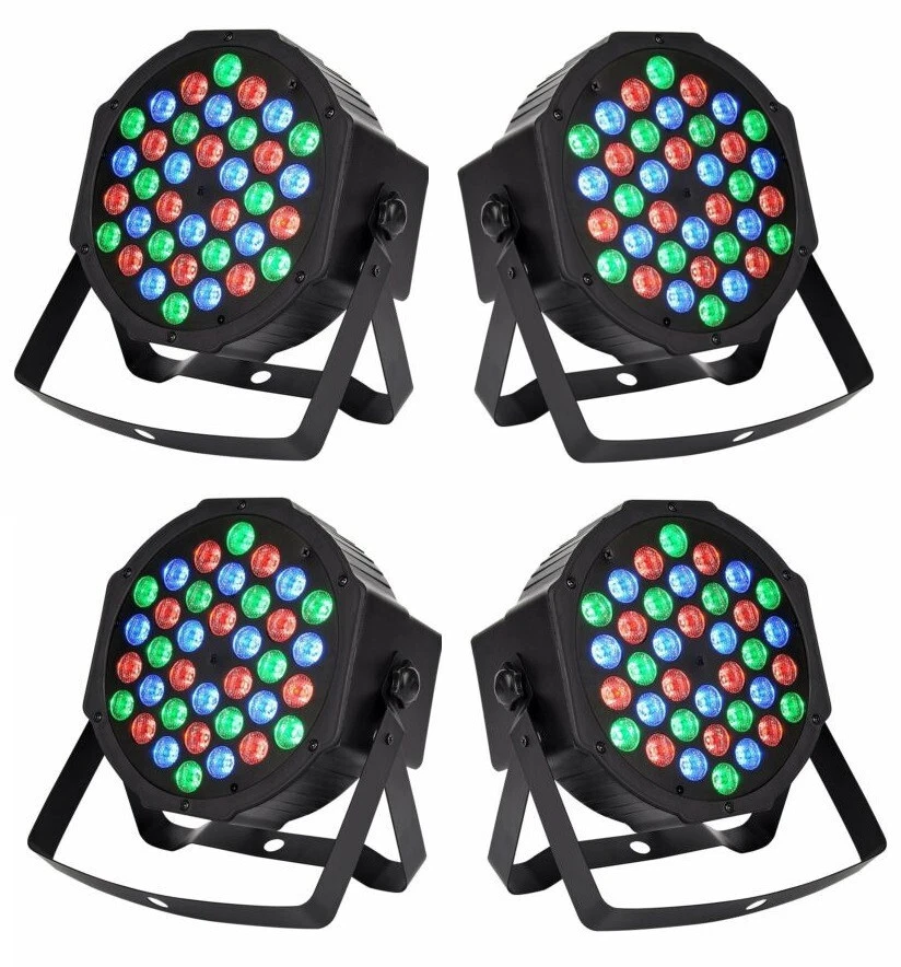 SISTEMA DE LUCES PSICODÉLICAS EFECTO LUZ DISCOTECA DJ FIESTA DMX 4 PAR A 36 LED